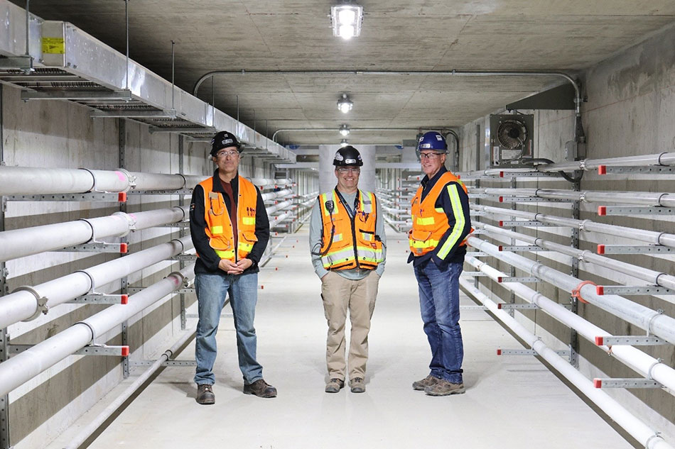 Members of the Climax project management team: (from left) Dillon Benbow, Chief Engineer; Jacob Brown, Civil Engineer; and Marty Kreel, Senior Engineer.